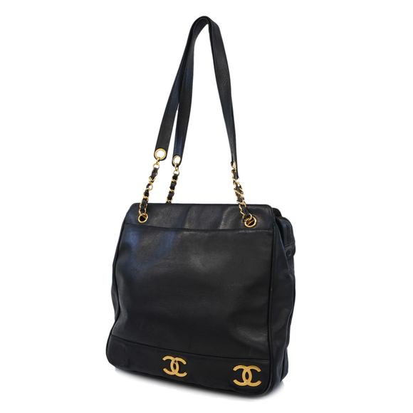 CHANEL Handbags - [3ye5573] Auth Chanel Shoulder Bag Triple Coco Lambskin Black Gold metal